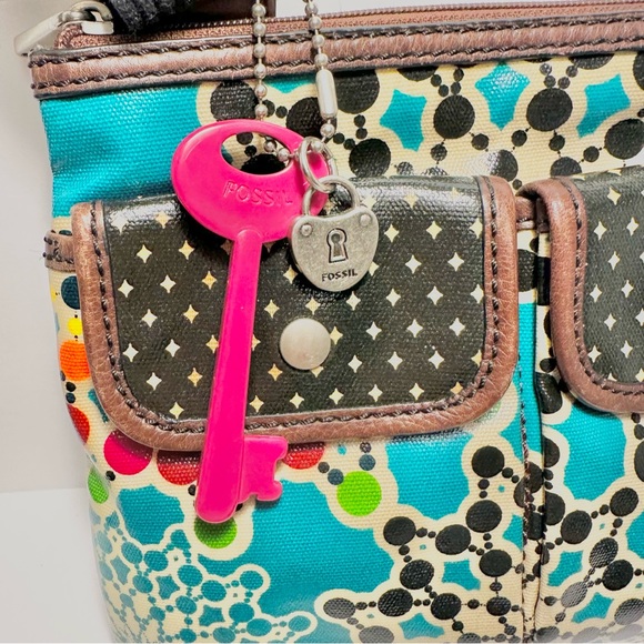 🍓Fossil Key-Per Print Crossbody Shoulder
Bag Boho Vibes Pink Key - Picture 3 of 8